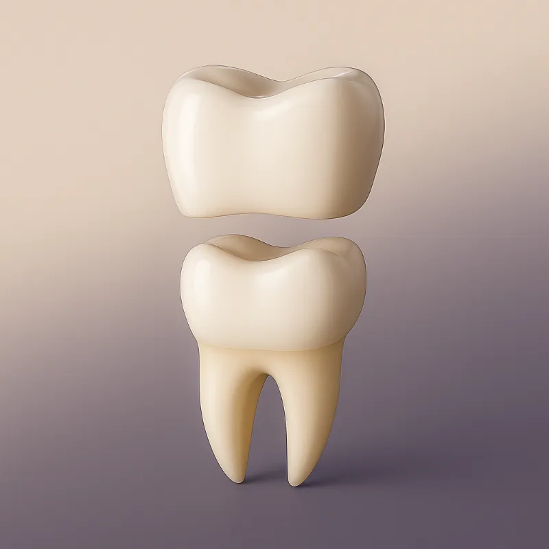 E-max ceramic dental crown on tooth